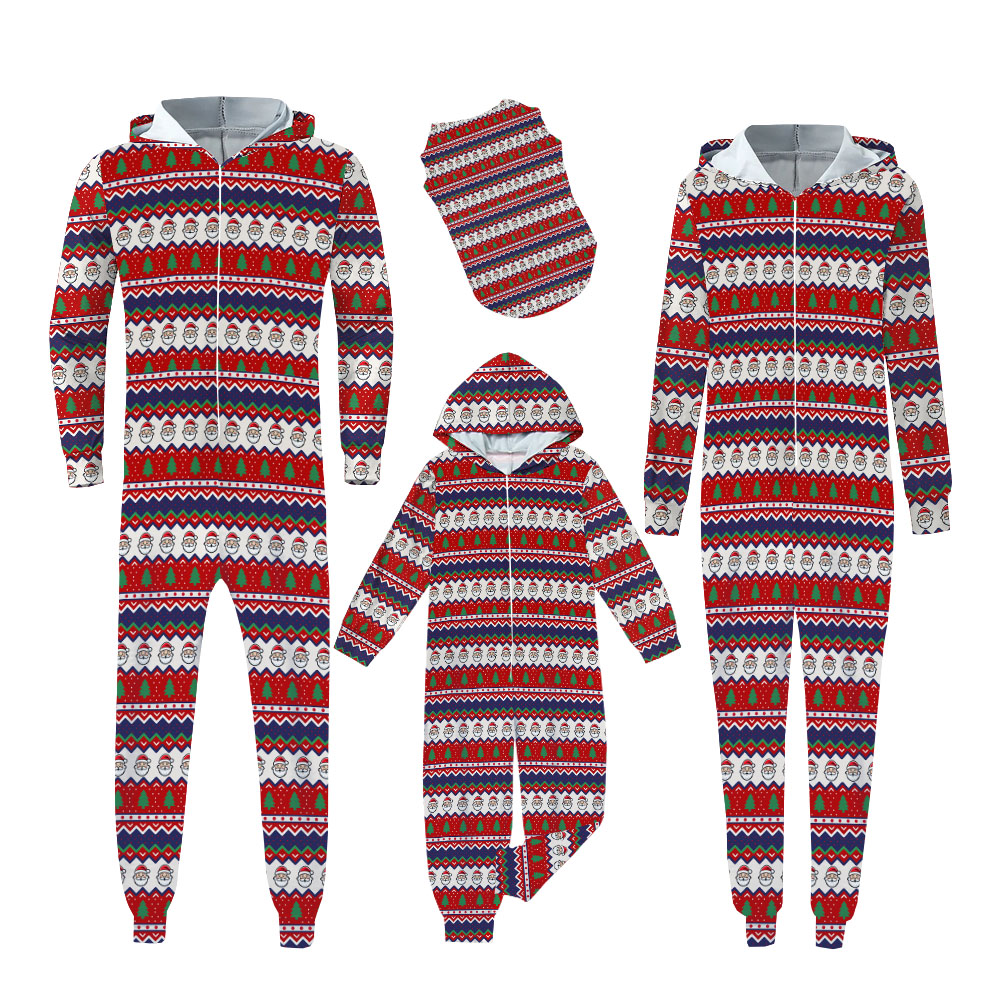Festive Santa Christmas Onesie Pajamas Family Festive Santa Christmas Onesie Pajamas Family