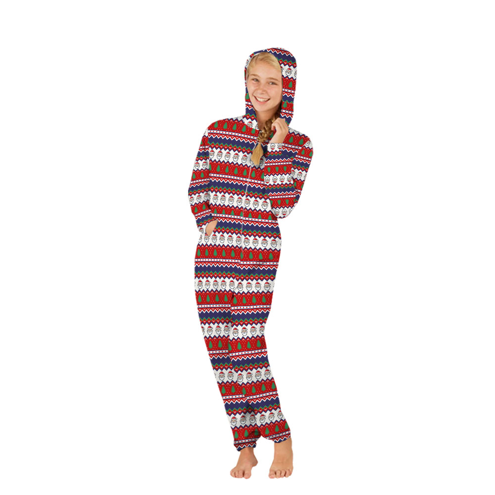 Festive Santa Christmas Onesie Pajamas Family Festive Santa Christmas Onesie Pajamas Family