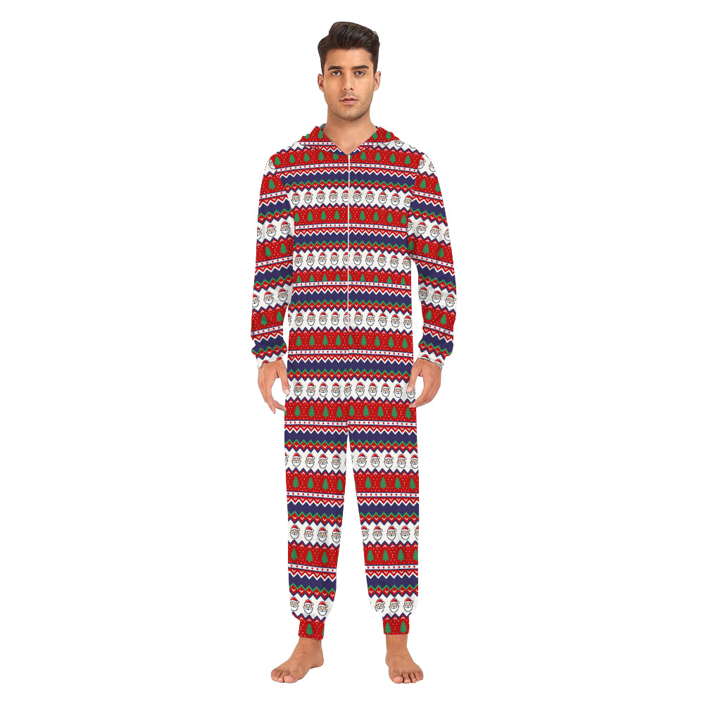 Festive Santa Christmas Onesie Pajamas Family Festive Santa Christmas Onesie Pajamas Family