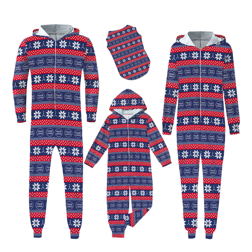 Custom Logo Or Face Christmas Onesie For Family And Dog Custom Logo Or Face Christmas Onesie For Family And Dog