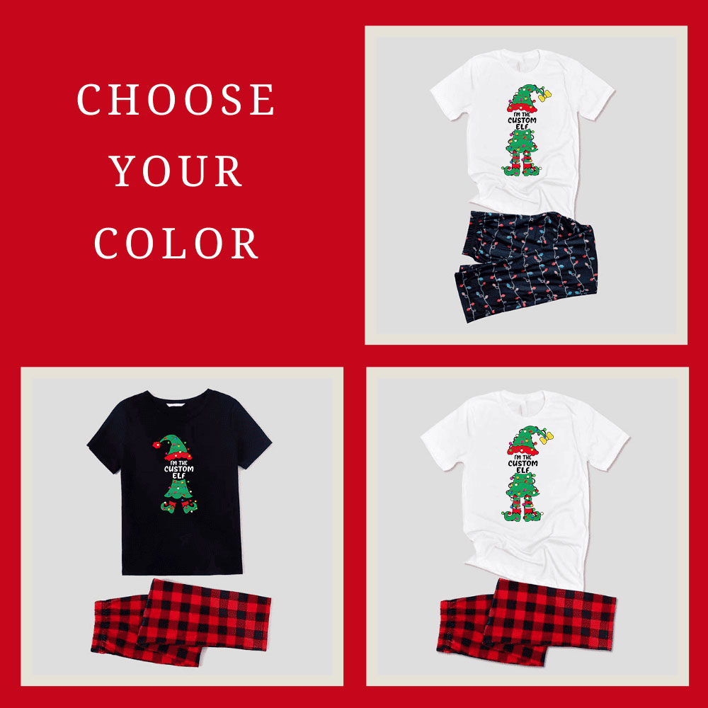Customizable Name Elf Christmas Pajamas For Family Short Sleeves Customizable Name Elf Christmas Pajamas For Family Short Sleeves