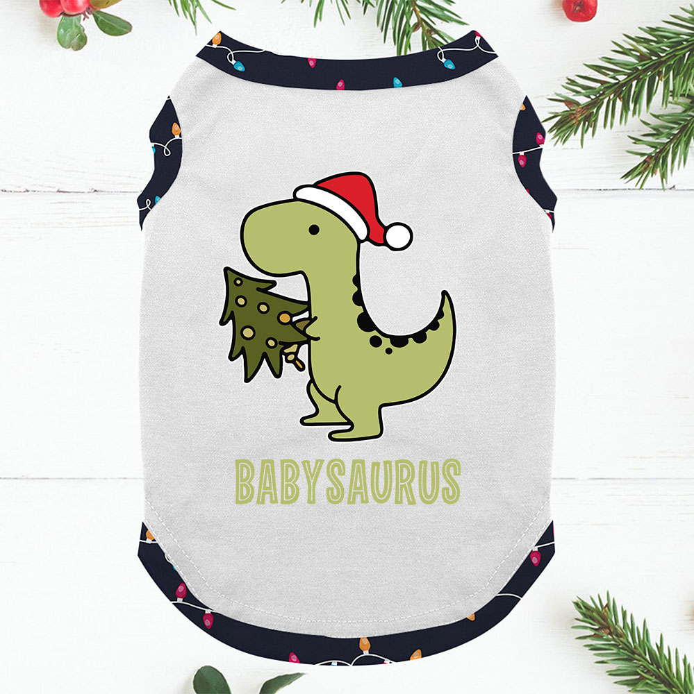 Customized Dinosaur Christmas Pjs For Family Short Sleeves