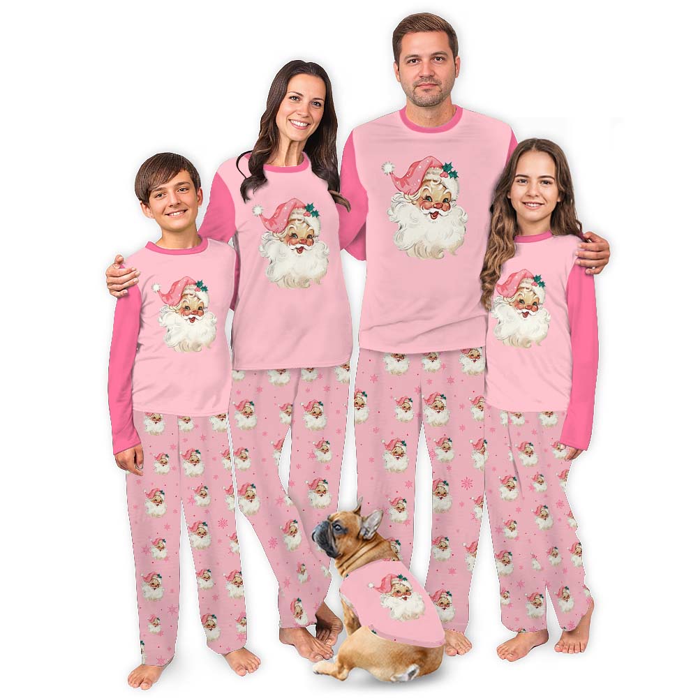 Vintage Santa Pink Matching Family Christmas Jammies Vintage Santa Pink Matching Family Christmas Jammies