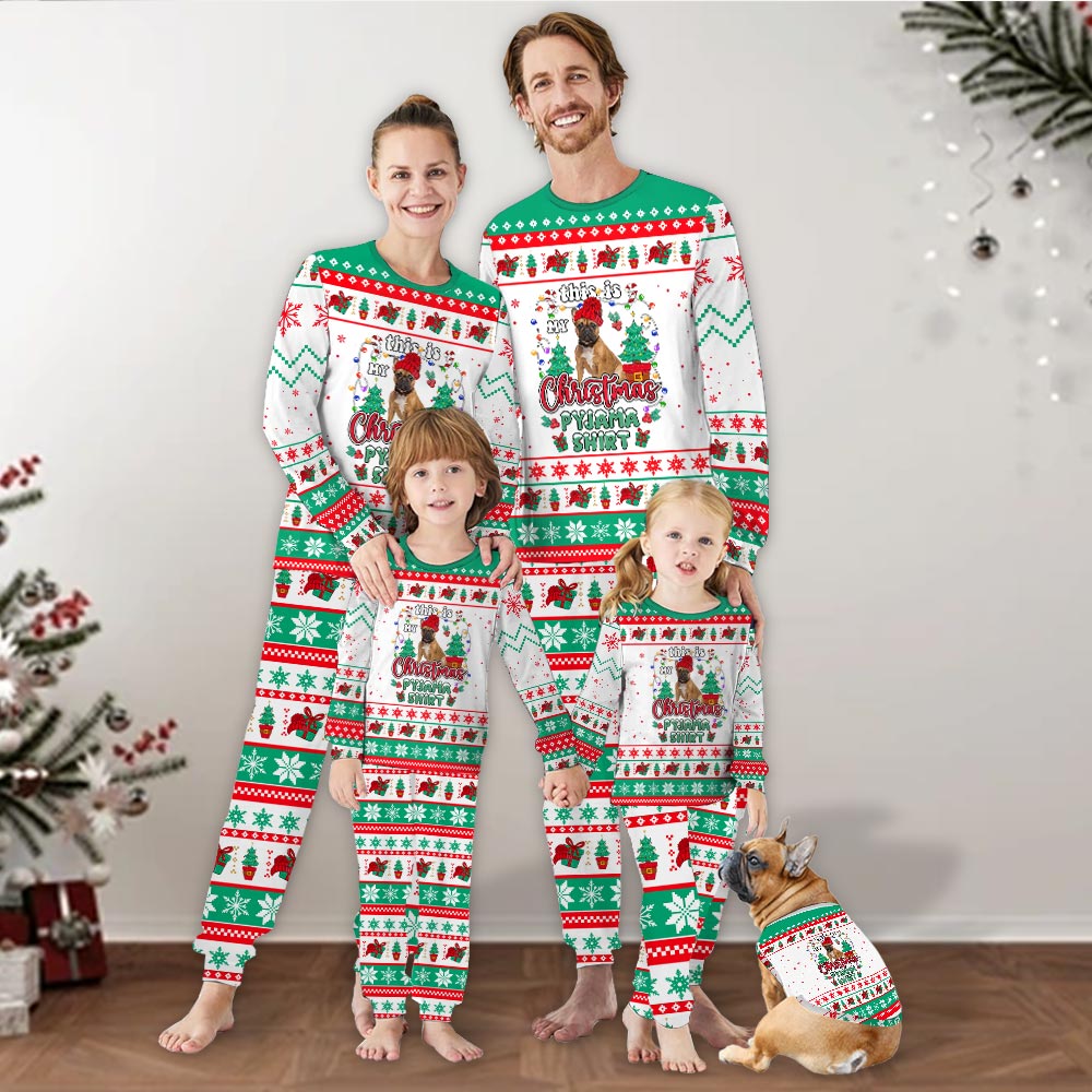 Custom Pet Face Matching Family Christmas Pjs Custom Pet Face Matching Family Christmas Pjs