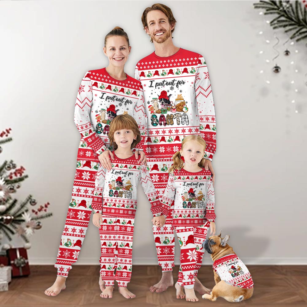 Custom Dog Face Family Matching Christmas Pajamas Custom Dog Face Family Matching Christmas Pajamas