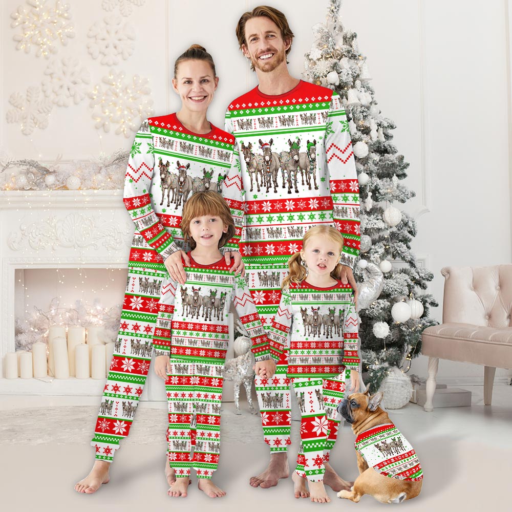 Christmas Donkey Family Matching Pajamas Christmas Donkey Family Matching Pajamas