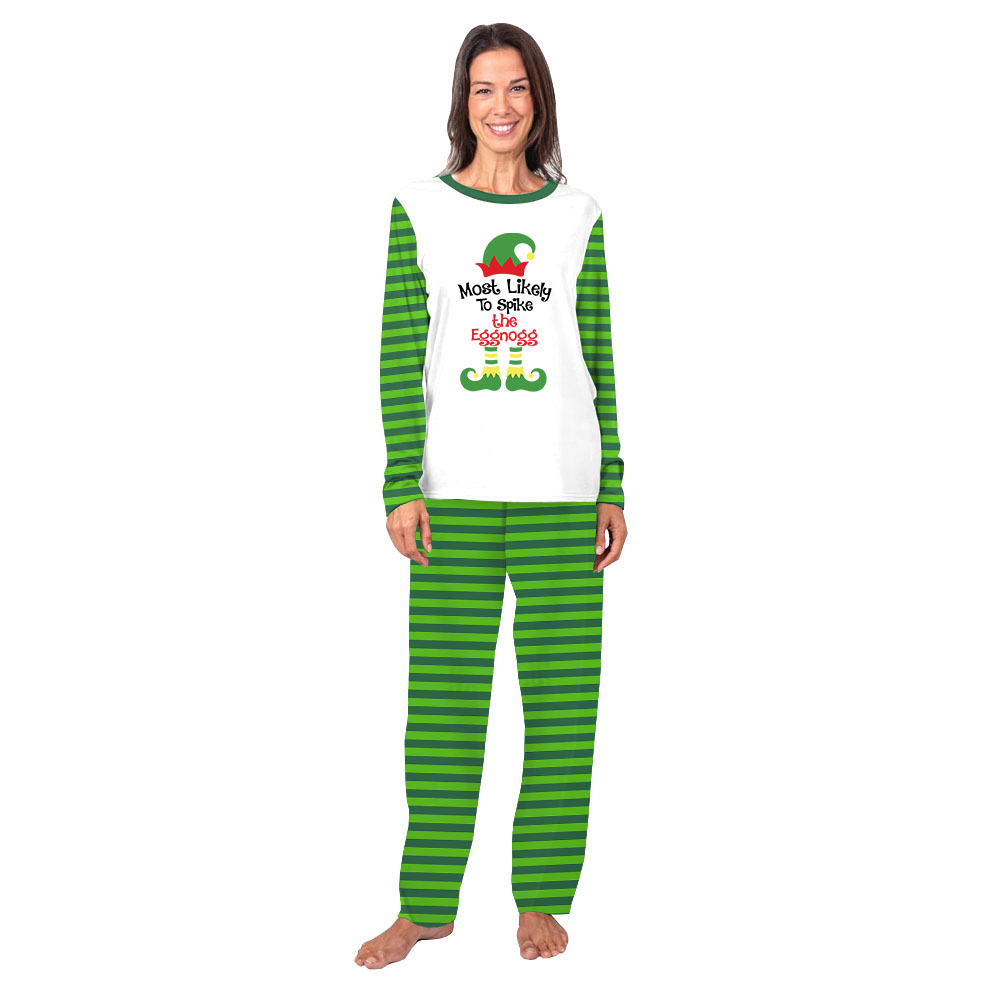Most Likely Elf Striped Christmas Holiday Pajamas For Group Most Likely Elf Striped Christmas Holiday Pajamas For Group