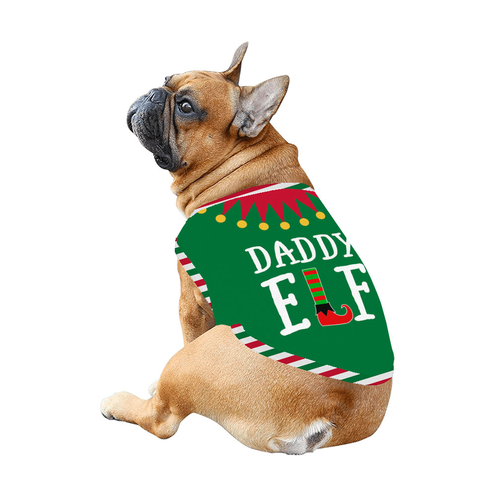Funny Custom Elf Striped Family Christmas Pajamas With Dog Funny Custom Elf Striped Family Christmas Pajamas With Dog