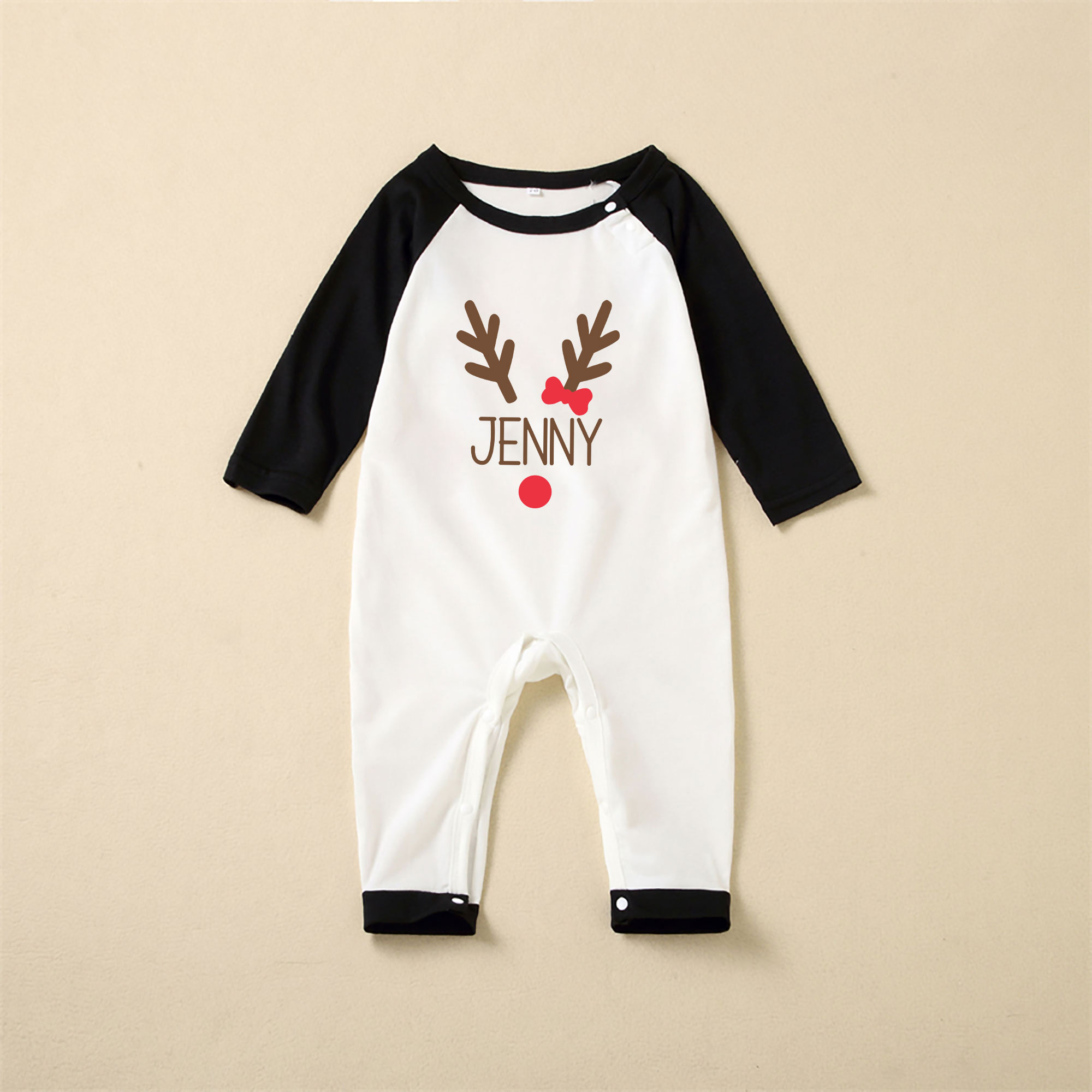 Personalized Red-Nosed Reindeer Christmas Pjs With Name