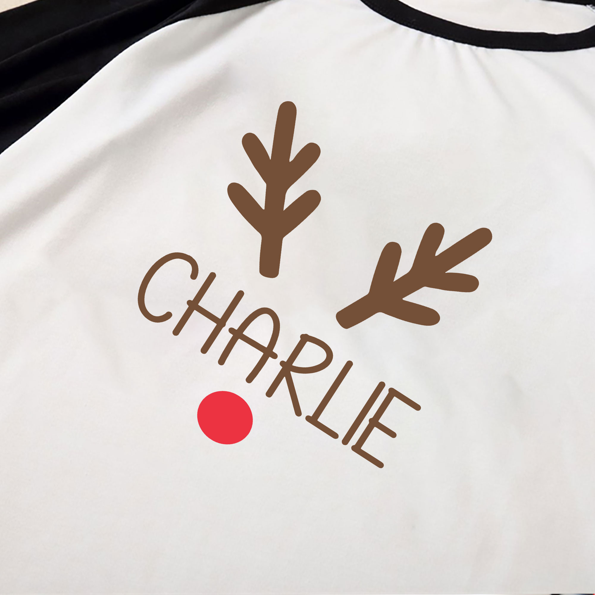 Personalized Red-Nosed Reindeer Christmas Pjs With Name