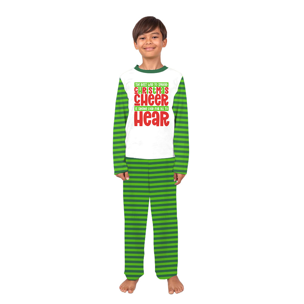Personalized Buddy Elf Striped Family Christmas Pajamas Green