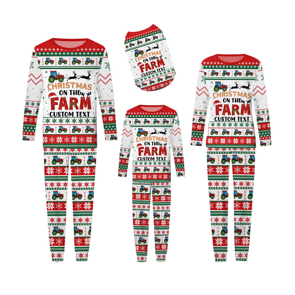Personalized Name Christmas Farm Matching Pajamas Personalized Name Christmas Farm Matching Pajamas