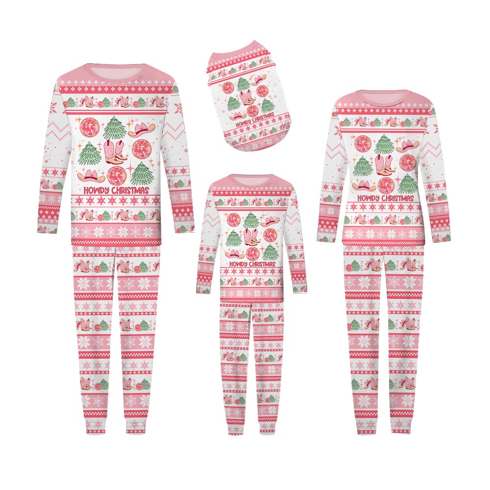 Pink Howdy Christmas Matching Family Pajamas Pink Howdy Christmas Matching Family Pajamas