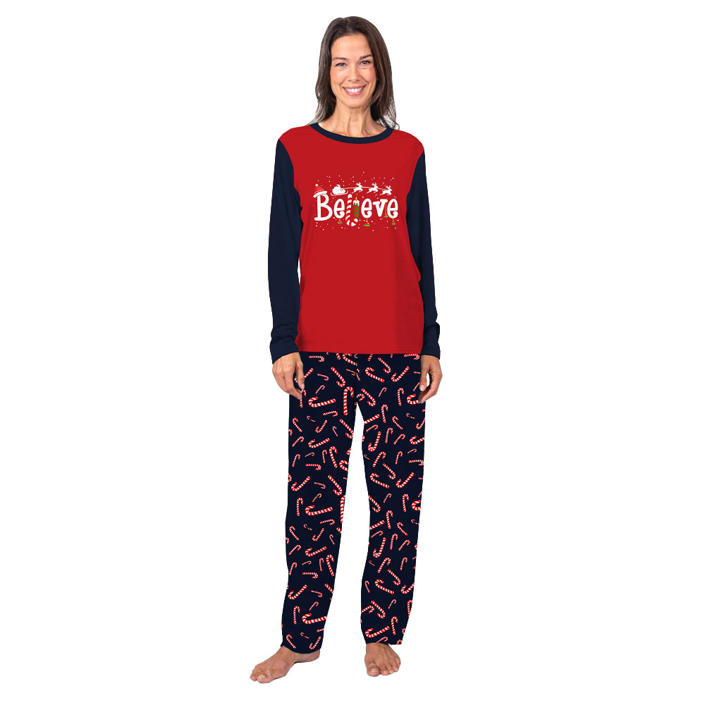 Believe Candy Cane Matching Xmas Pjs Family Believe Candy Cane Matching Xmas Pjs Family