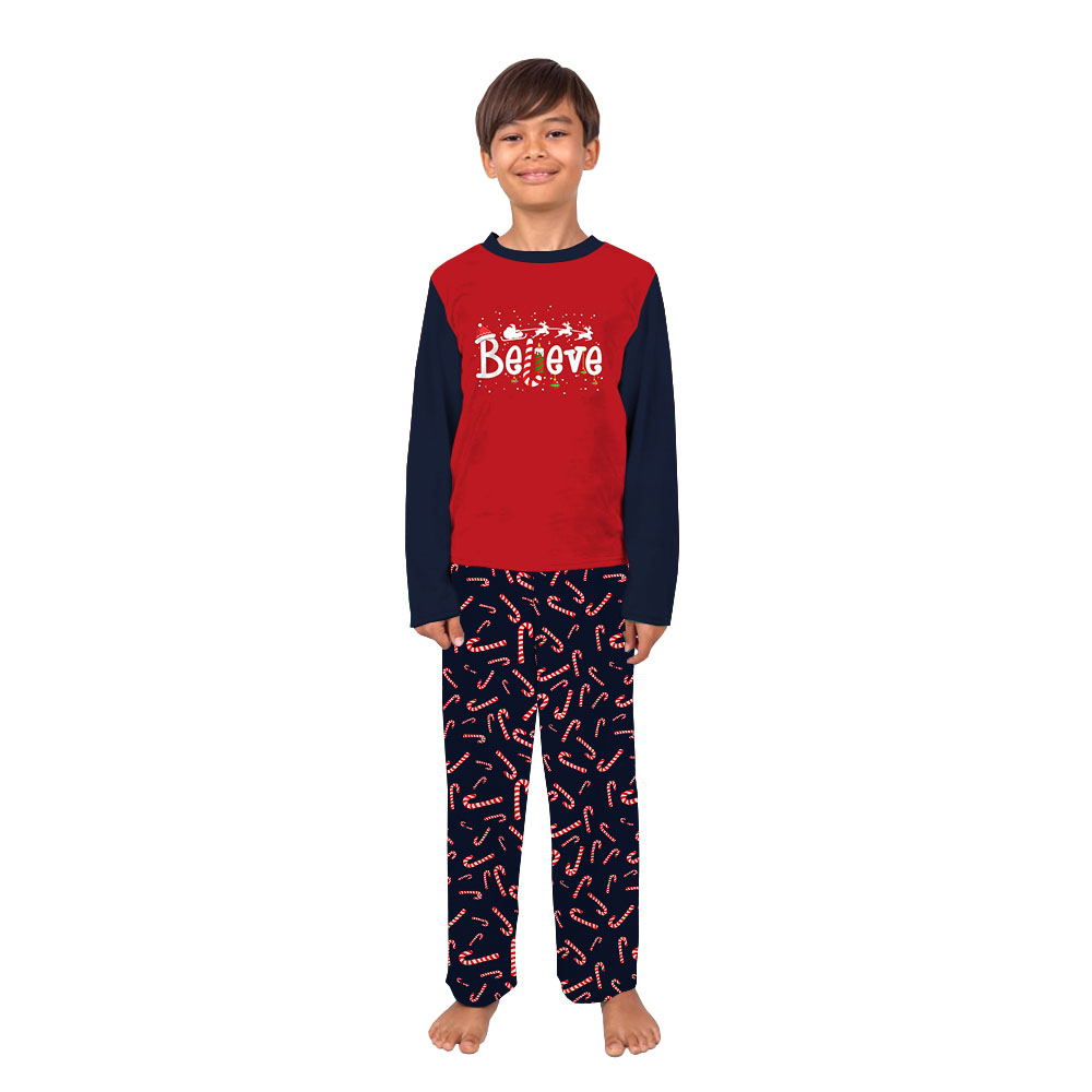 Believe Candy Cane Matching Xmas Pjs Family Believe Candy Cane Matching Xmas Pjs Family