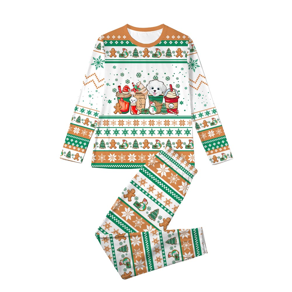 Christmas Matching Pajamas With Customized Dog Photo