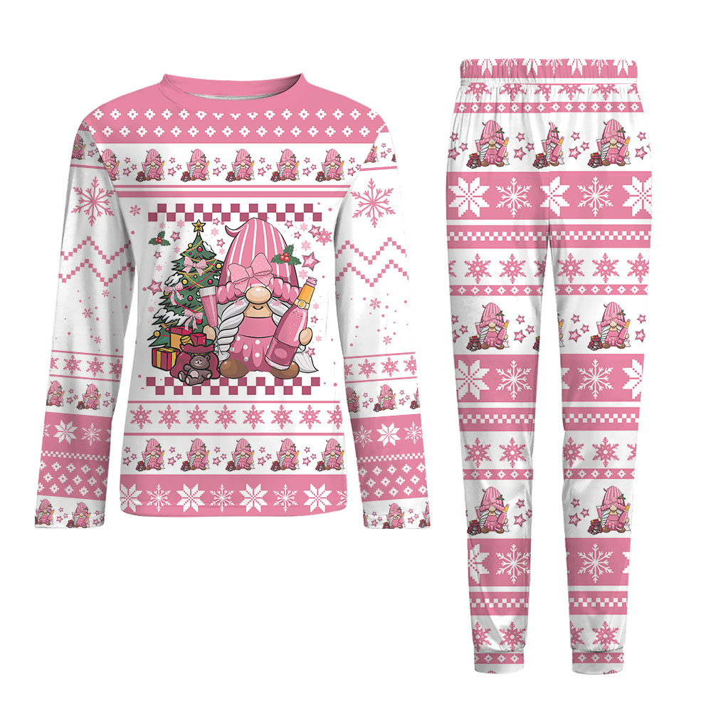 Gnome Cheer Pink Family Christmas Pajamas With Dog Gnome Cheer Pink Family Christmas Pajamas With Dog