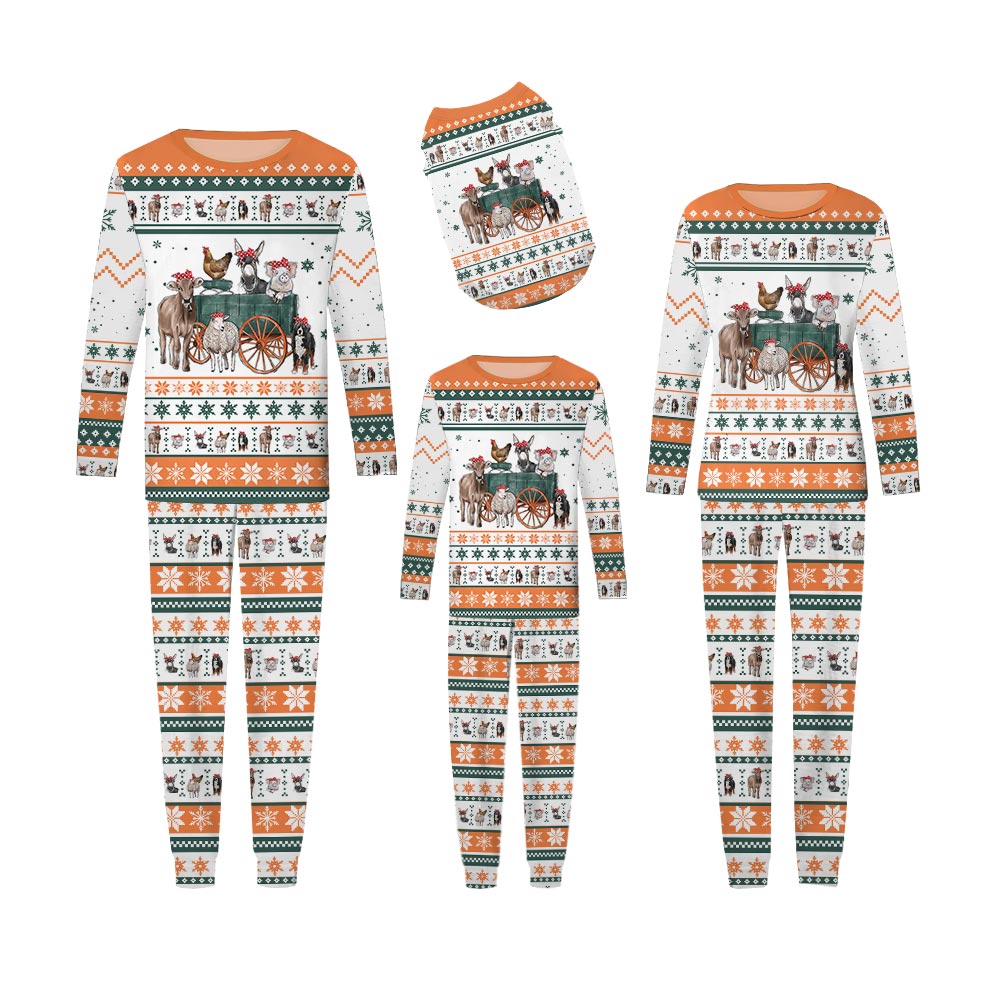 Christmas Farm Matching Family Jammies Including Dog Christmas Farm Matching Family Jammies Including Dog