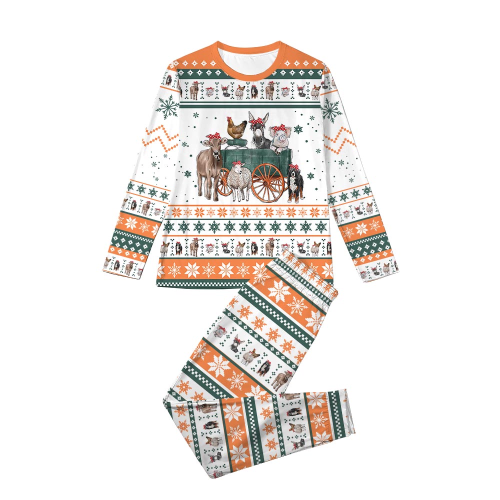 Christmas Farm Matching Family Jammies Including Dog Christmas Farm Matching Family Jammies Including Dog