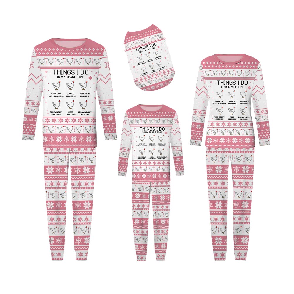 Pink Family Christmas Pajamas For Chicken Lovers Pink Family Christmas Pajamas For Chicken Lovers