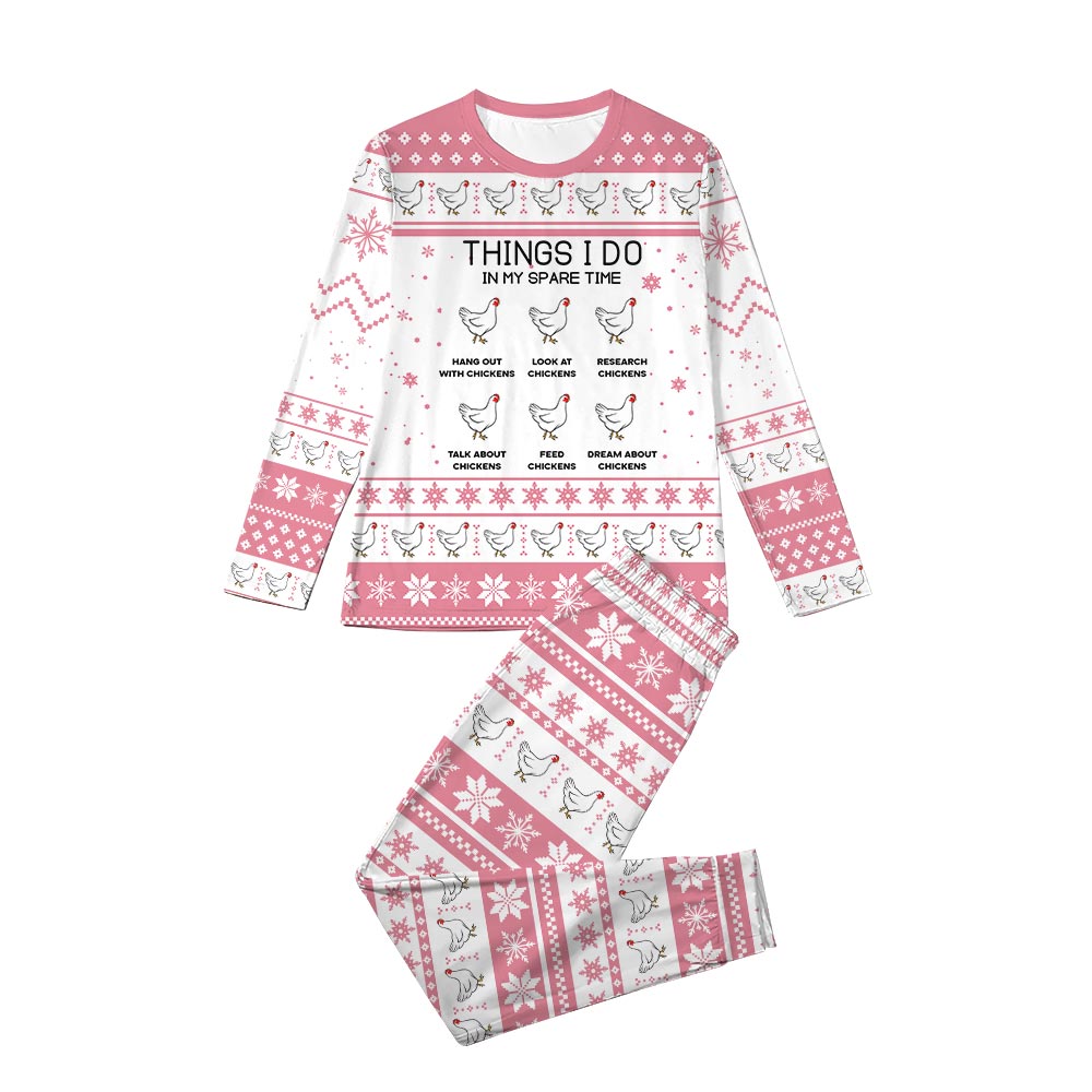 Pink Family Christmas Pajamas For Chicken Lovers Pink Family Christmas Pajamas For Chicken Lovers