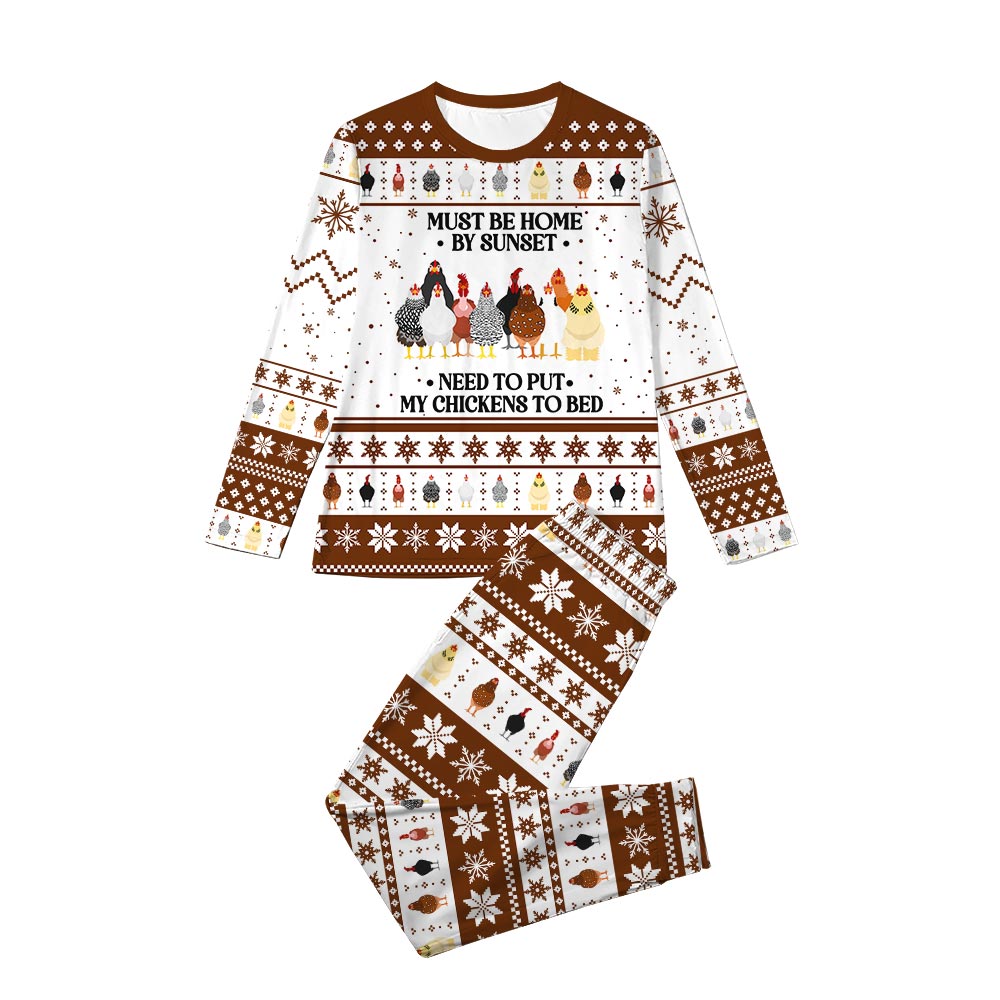 Chicken Theme Family Christmas Pajamas Set Chicken Theme Family Christmas Pajamas Set