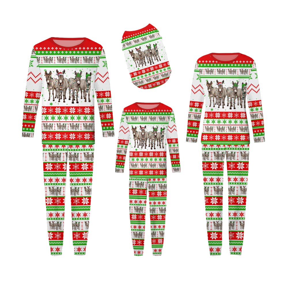 Christmas Donkey Family Matching Pajamas Christmas Donkey Family Matching Pajamas
