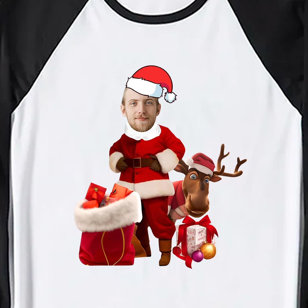 Festive Christmas Pajamas With Face Customized In Santa Outfits Festive Christmas Pajamas With Face Customized In Santa Outfits