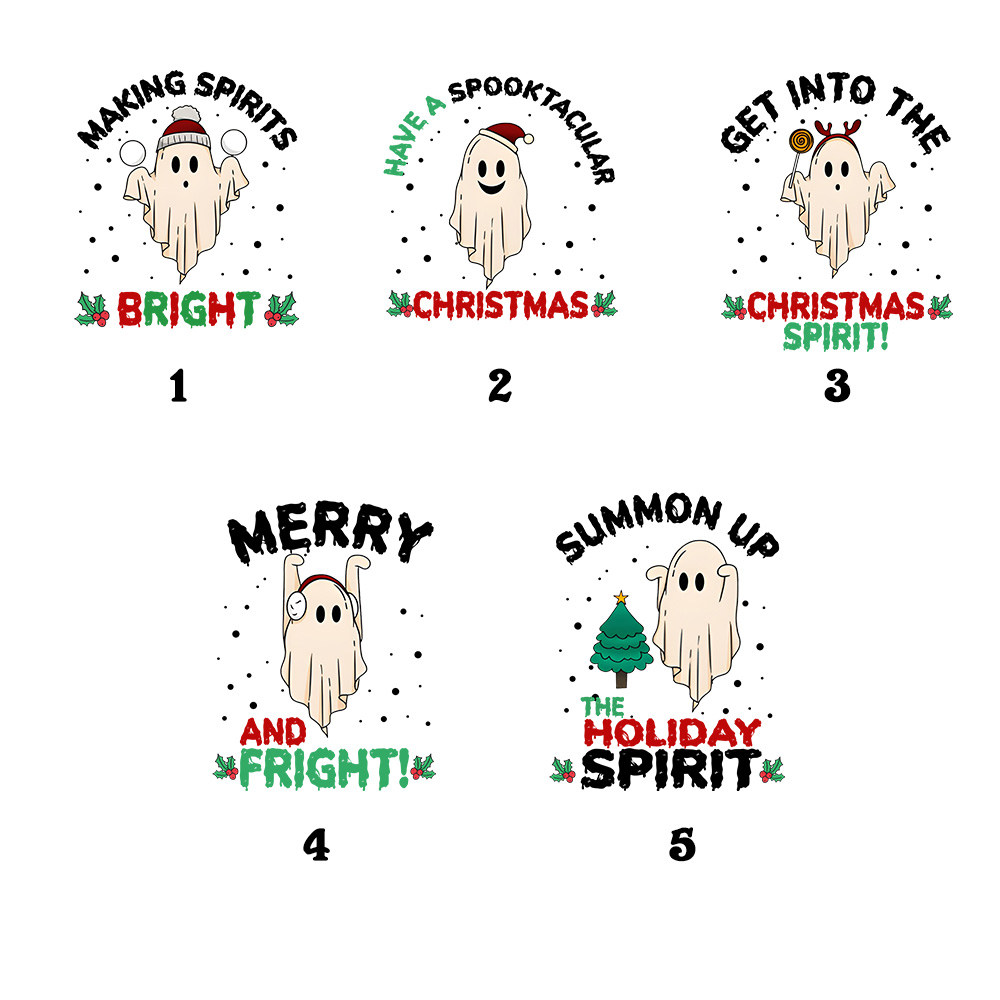 Festive Ghosts Halloween Christmas Pajamas Short Sleeves Festive Ghosts Halloween Christmas Pajamas Short Sleeves