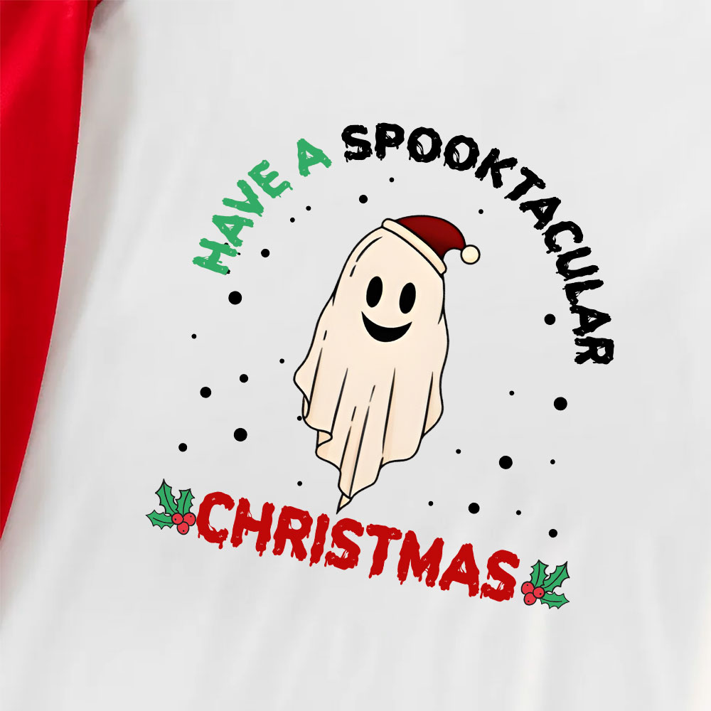 Festive Ghosts Halloween Christmas Pajamas Short Sleeves Festive Ghosts Halloween Christmas Pajamas Short Sleeves