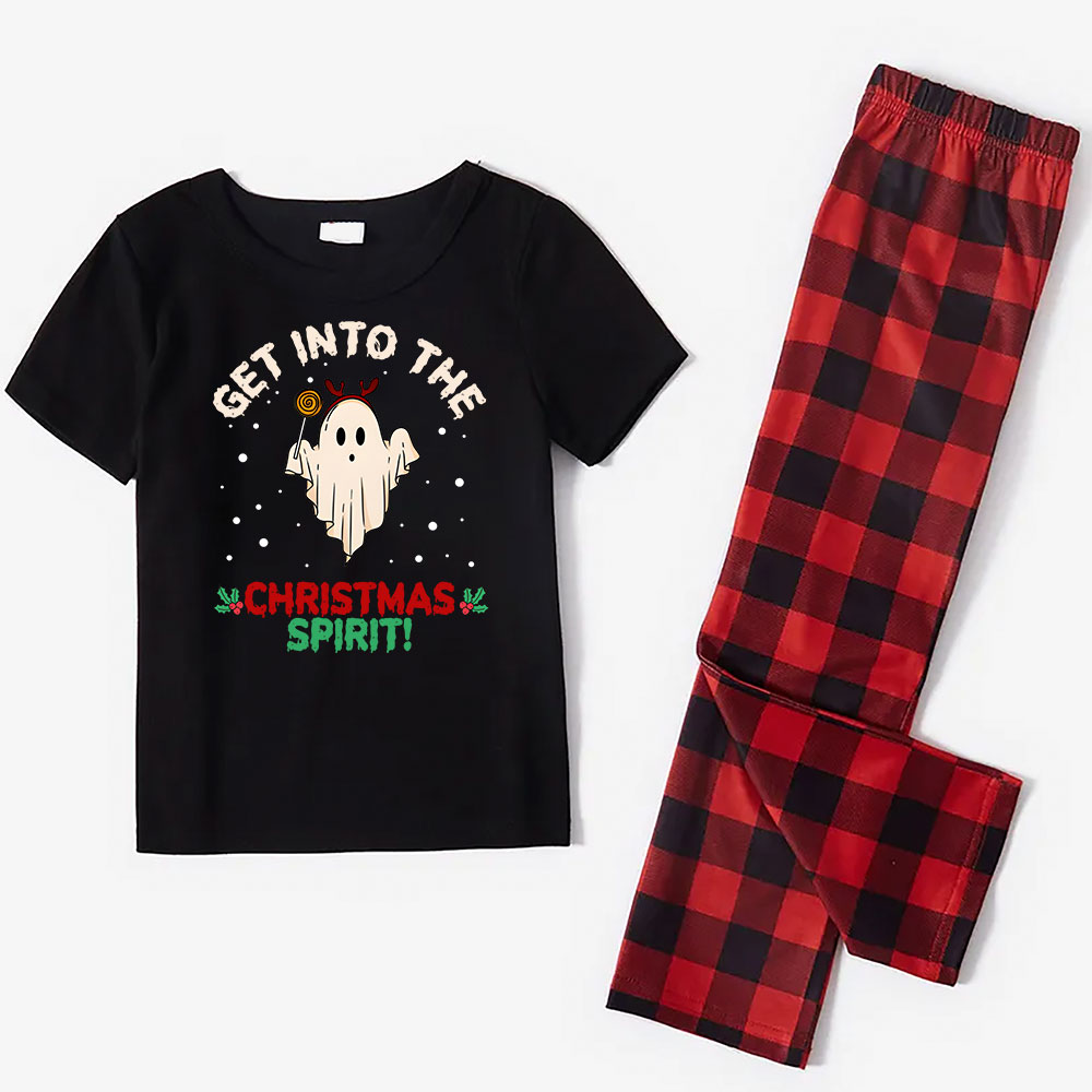 Festive Ghosts Halloween Christmas Pajamas Short Sleeves Festive Ghosts Halloween Christmas Pajamas Short Sleeves