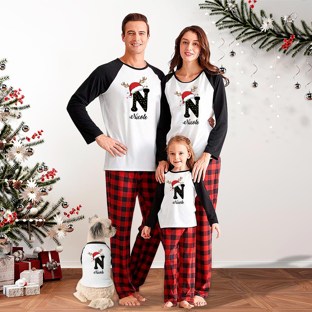 Custom Christmas Pajamas With Initials And Names Custom Christmas Pajamas With Initials And Names