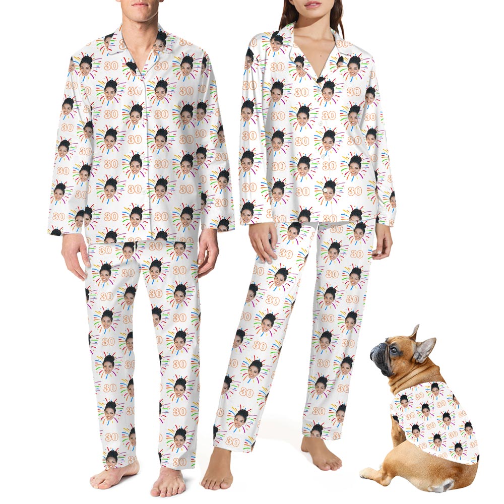 Personalized Birthday Pajamas With Face And Age Personalized Birthday Pajamas With Face And Age