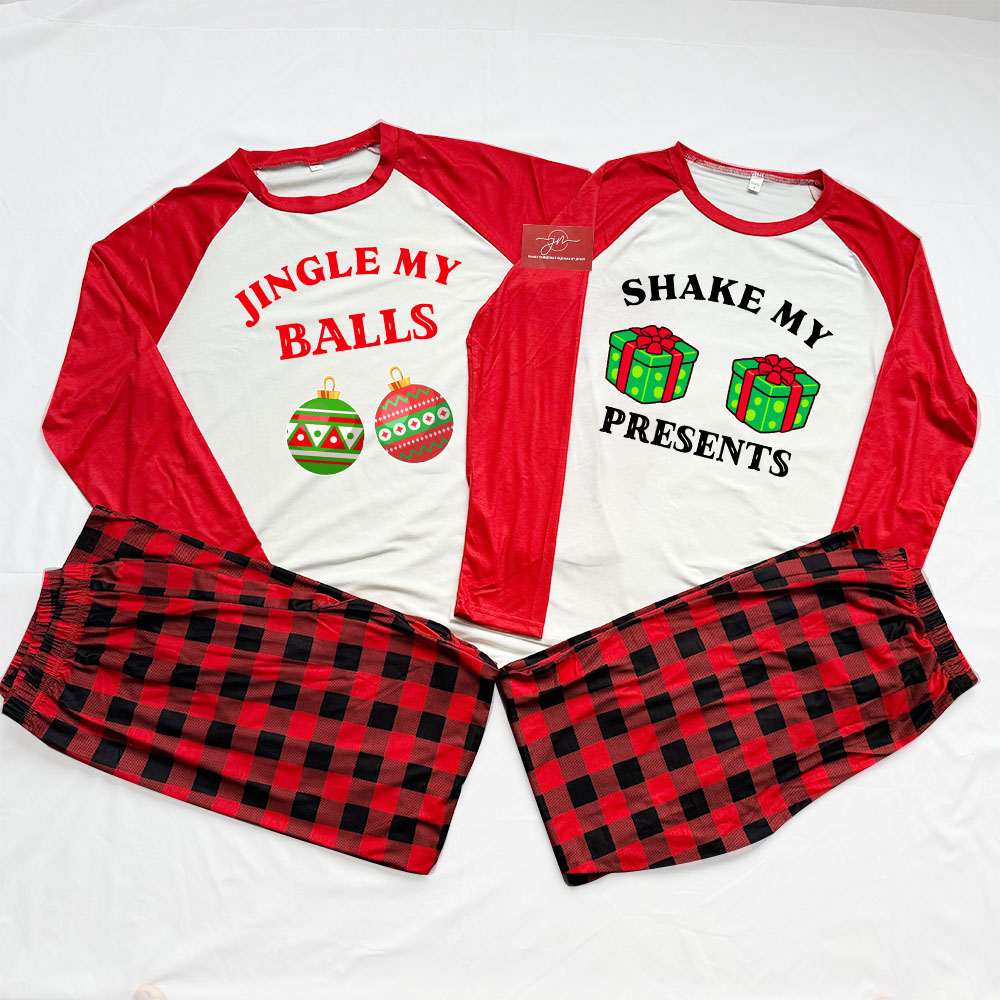 Jingle My Ball Shake My Present Christmas Pajamas For Couples