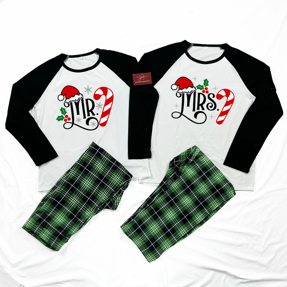 Mr And Mrs Candy Cane Christmas Matching Pjs For Couples