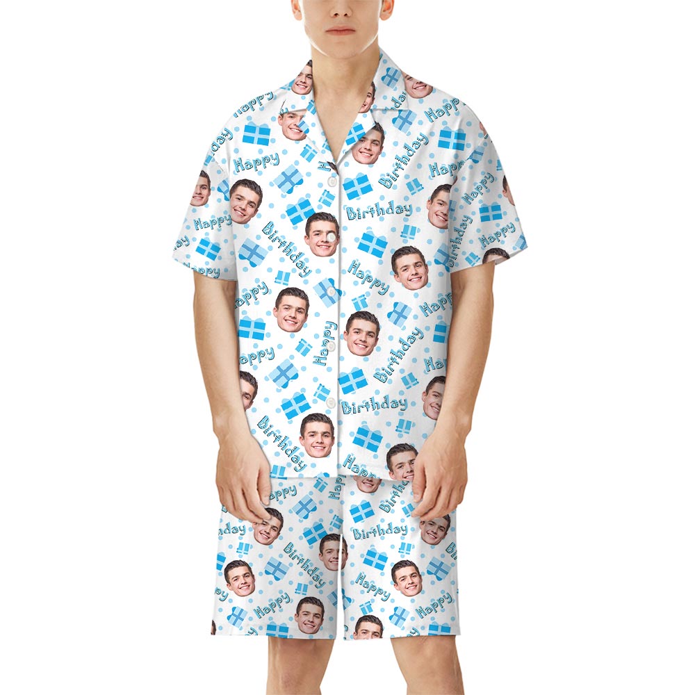 Birthday Custom Pajamas With Photo Short Sleeve Birthday Custom Pajamas With Photo Short Sleeve
