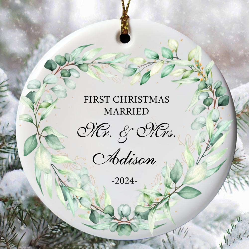 First Christmas Ornament Married Couple With Personalized Name First Christmas Ornament Married Couple With Personalized Name