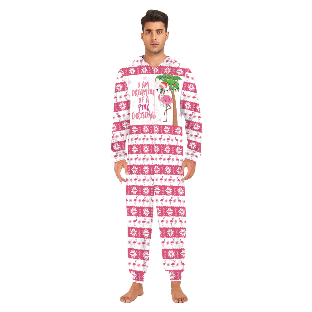Pink Flamingo Christmas Onesie Adults And Kids Pink Flamingo Christmas Onesie Adults And Kids