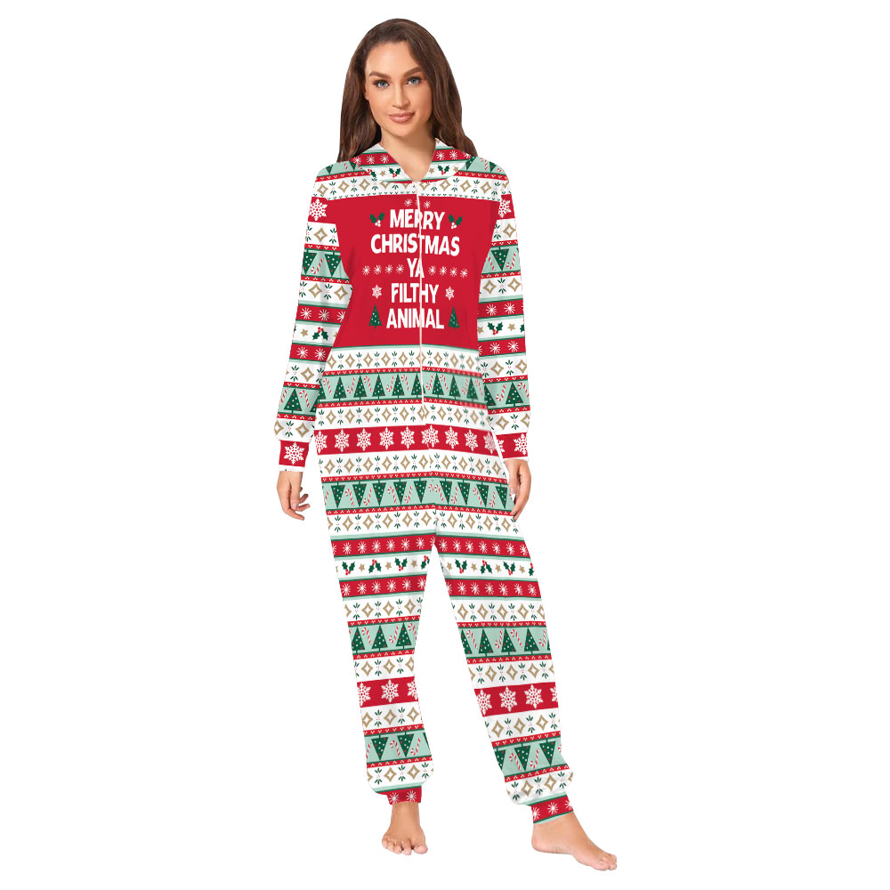 Ya Filthy Animal Christmas Onesie For Family And Dog Ya Filthy Animal Christmas Onesie For Family And Dog