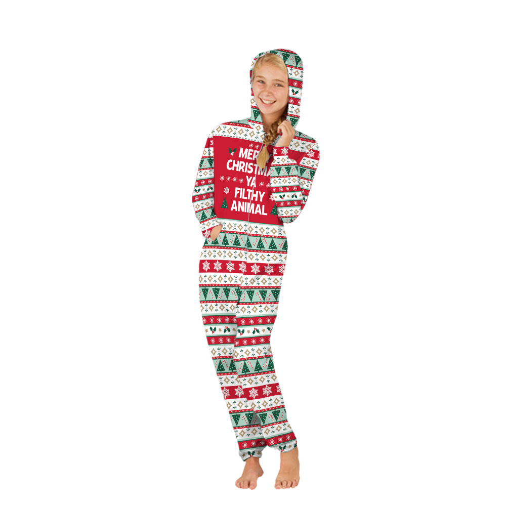 Ya Filthy Animal Christmas Onesie For Family And Dog Ya Filthy Animal Christmas Onesie For Family And Dog