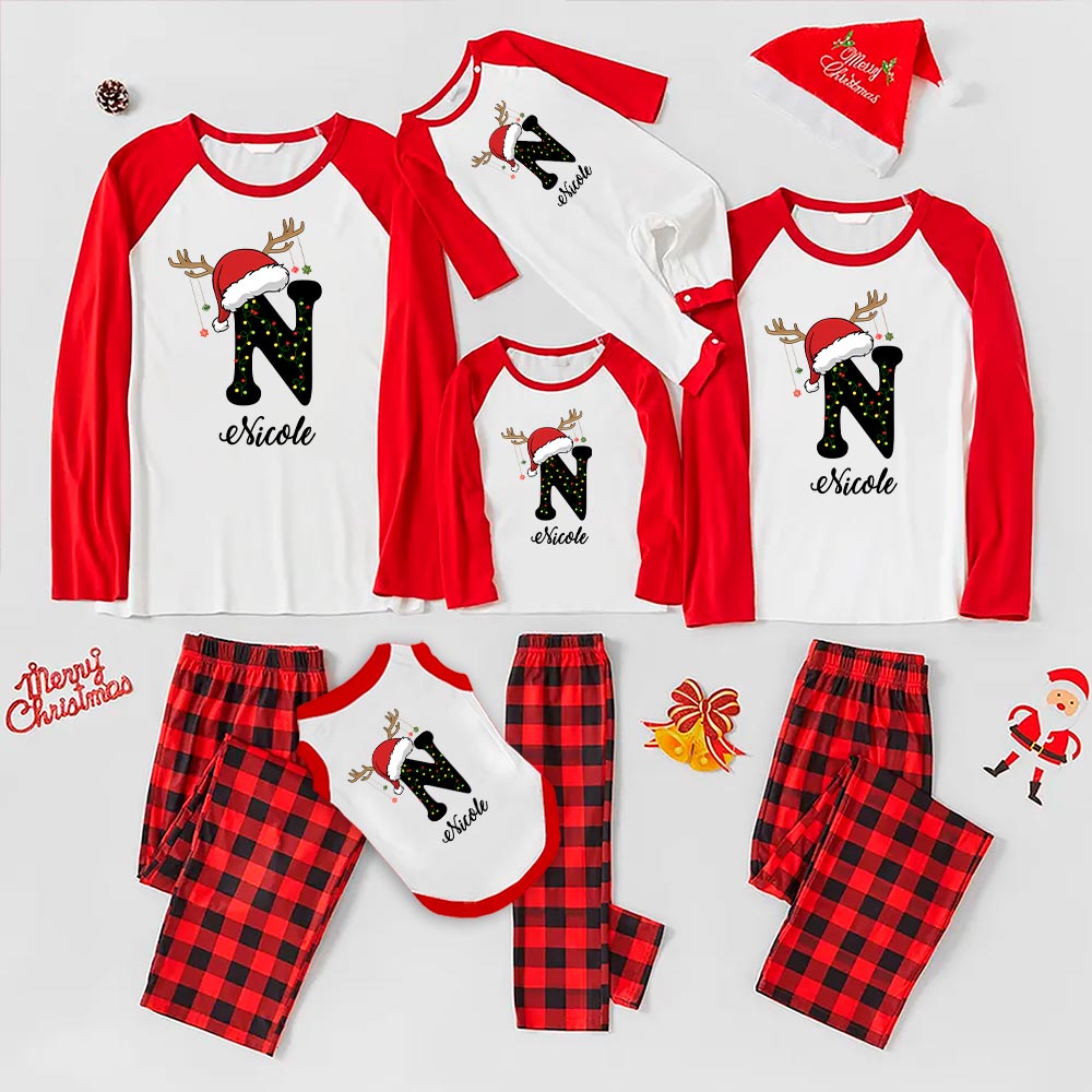 Custom Christmas Pajamas With Initials And Names Custom Christmas Pajamas With Initials And Names