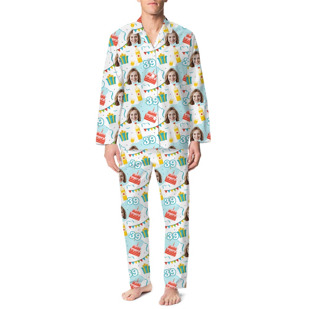 Custom Your Birthday Pajamas With Face And Age Custom Your Birthday Pajamas With Face And Age