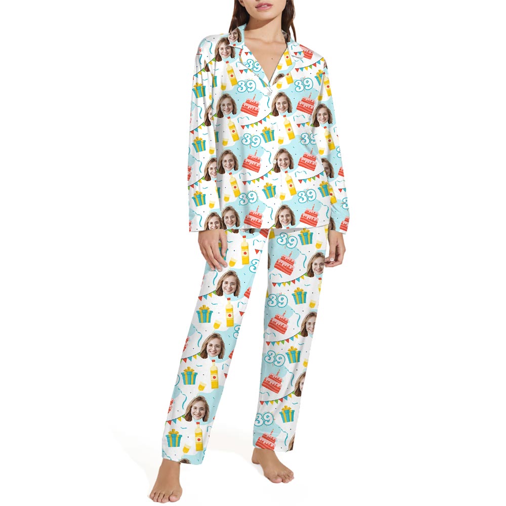 Custom Your Birthday Pajamas With Face And Age Custom Your Birthday Pajamas With Face And Age