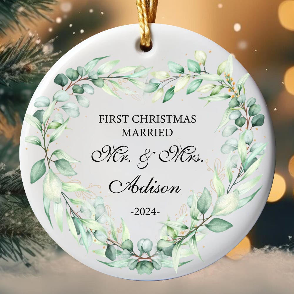 First Christmas Ornament Married Couple With Personalized Name First Christmas Ornament Married Couple With Personalized Name