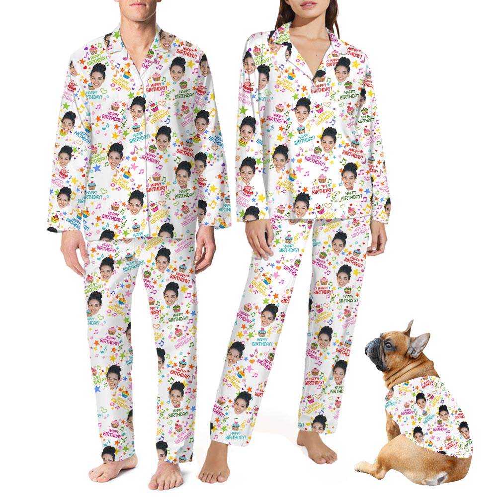 Custom Happy Birthday Pajamas With Face On Them Custom Happy Birthday Pajamas With Face On Them