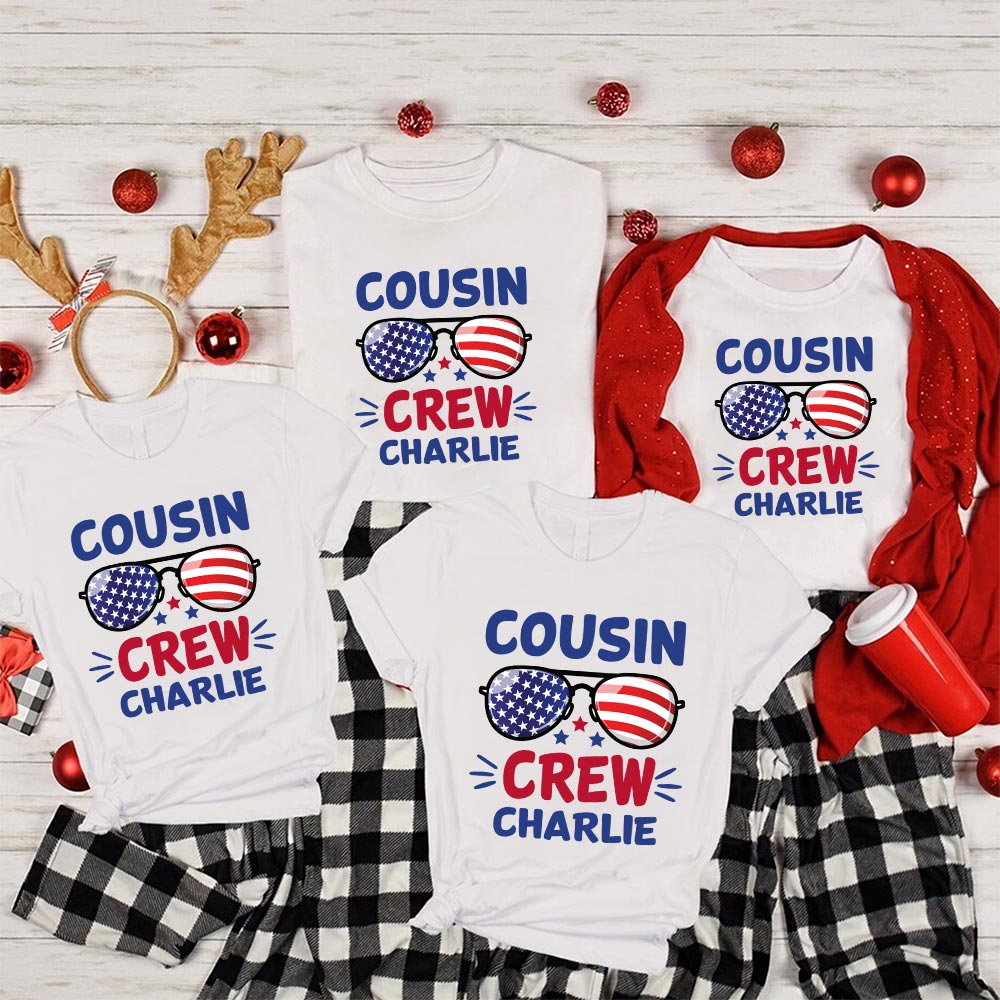 Personalized Name Cousin Crew Shirt For Independence Day Personalized Name Cousin Crew Shirt For Independence Day
