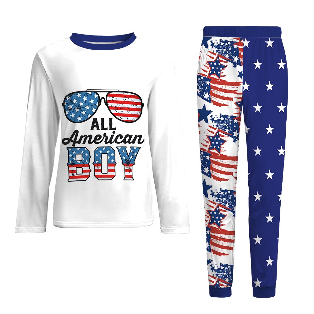 All American Boy Matching Pajamas For Independence Day All American Boy Matching Pajamas For Independence Day