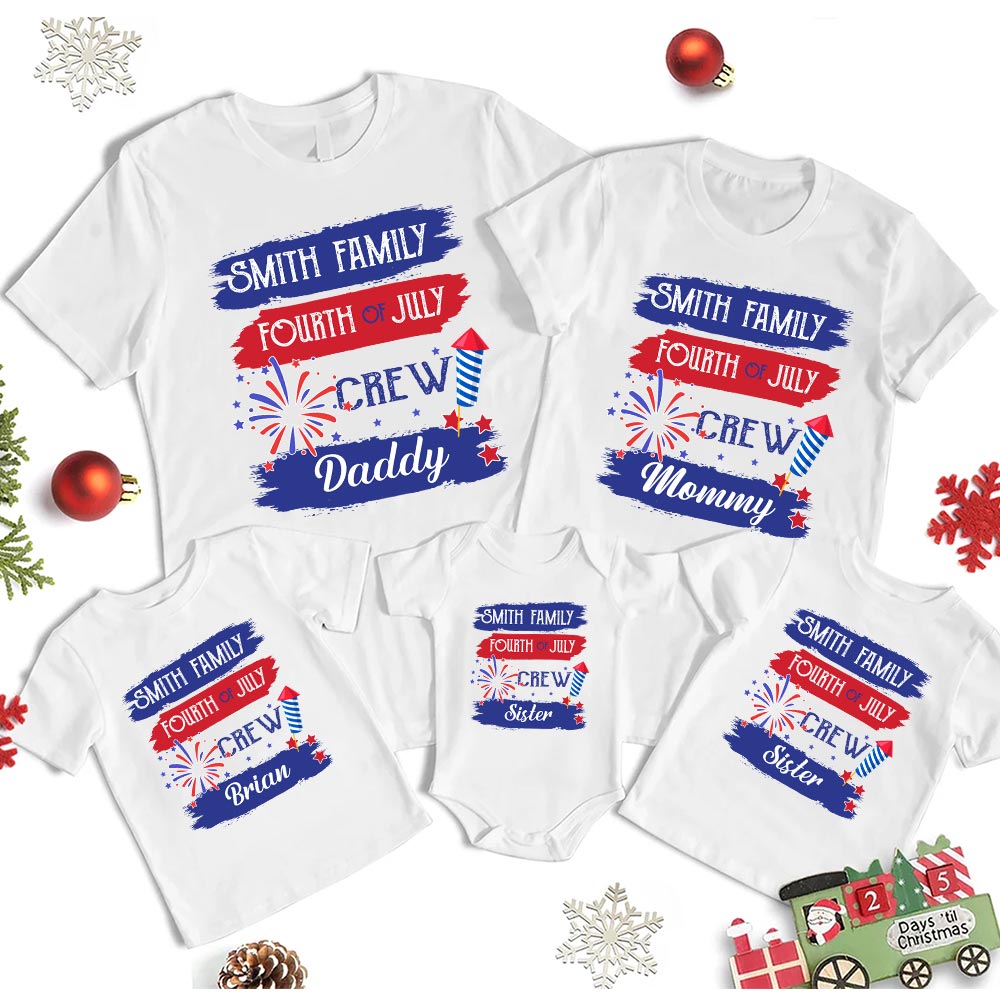 Personalized Family Name Matching Fourth Of July Shirt