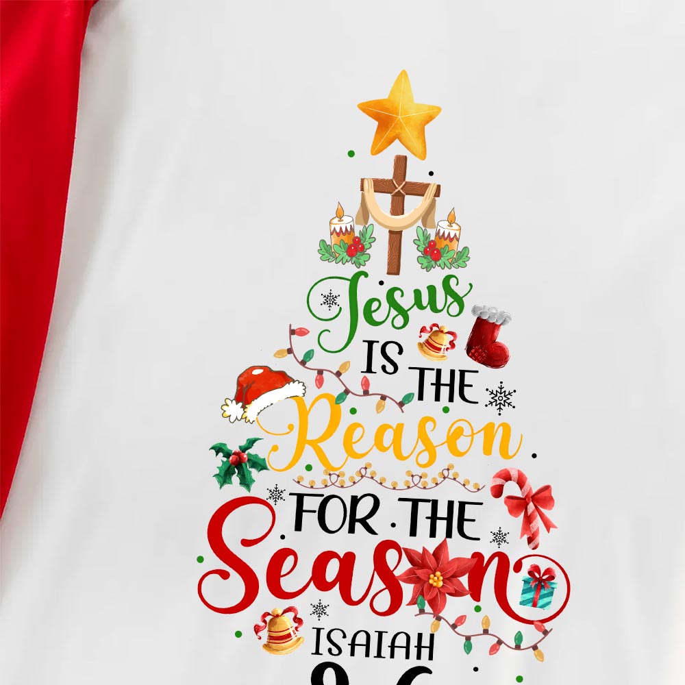 Christian Christmas Tree Family Pajamas Short Sleeves