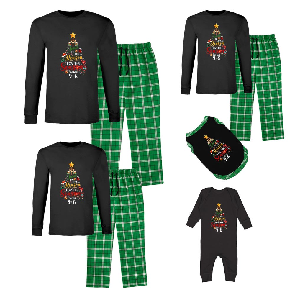 Jesus Is The Reason Christmas Tree Family Pajamas Cotton Jesus Is The Reason Christmas Tree Family Pajamas Cotton
